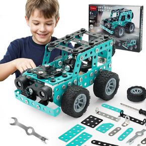 Erector Sets for Boys Age 8-12, Jeep Truck Toy Building Sets, Metal Model Car Kits for 14 and Up, STEM Kits for Kids Ages 6-12-16 8-10-13, Birthday Gifts for 14 15 16 Year Old Boys and Adults