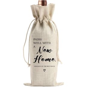 BARREEMO House Warming Gifts New Home Closing Gifts for Buyers Owner Realtor Gift to Clients for Women Men Housewarming Gift Idea Neighbor Welcome Gifts Pairs Well With a New Home Wine Bag
