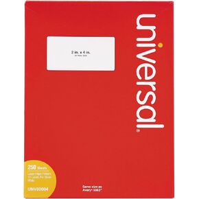 Universal UNV80004 2 in. × 4 in. inkjet/laser abels - White (2500/box)