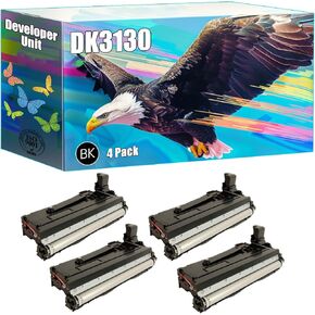 DK3130 Developer Unit Compatible for Kyocera ECOSYS M3550idn M3560idn FS-4100DN FS-4200DN FS-4300DN Printers, High Yield 250000 Pages, Bright Colors Clear Printing (2-Pack Black)