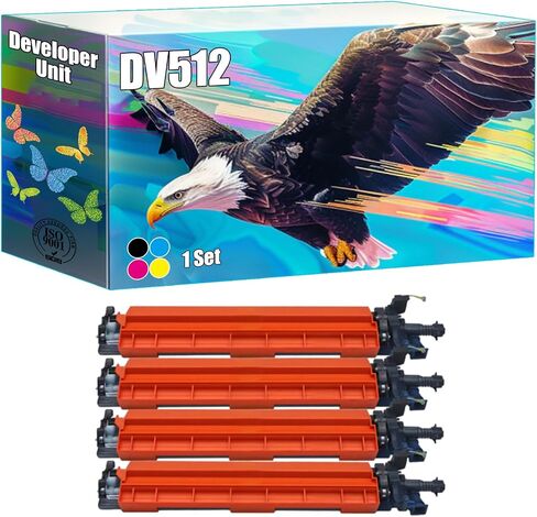 DV512 Developer Unit Compatible for Konica Minolta bizhub 224e 284e 364e 454e 554e C224 C224e C284 Printers, High Yield 300000 Pages, Bright Colors Clear Printing (1 Pack Yellow) in Kuwait