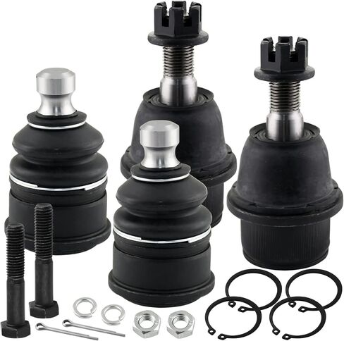 4pc Front Ball Joints for Chevy Tahoe Silverado 1500 Suburban Avalanche Express, GMC Sierra Savana Yukon XL, Cadillac Escalade Heavy Duty Upper and Lower Suspension Ball Joint K6540 K6541 in Kuwait
