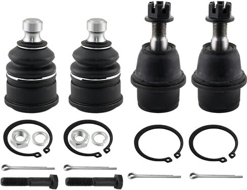 4pc Front Ball Joints for Chevy Tahoe Silverado 1500 Suburban Avalanche Express, GMC Sierra Savana Yukon XL, Cadillac Escalade Heavy Duty Upper and Lower Suspension Ball Joint K6540 K6541 in Kuwait