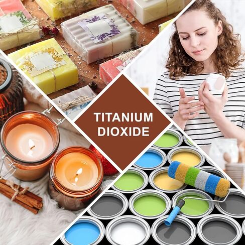 Titanium Dioxide, 4 Ounces TiO2 Pure Titanium Dioxide for Soap Making, Whitening Colorant for Crafts Paints, Titanium Dioxide Powder, Pigment & Colorant (4 Ounces) in Kuwait