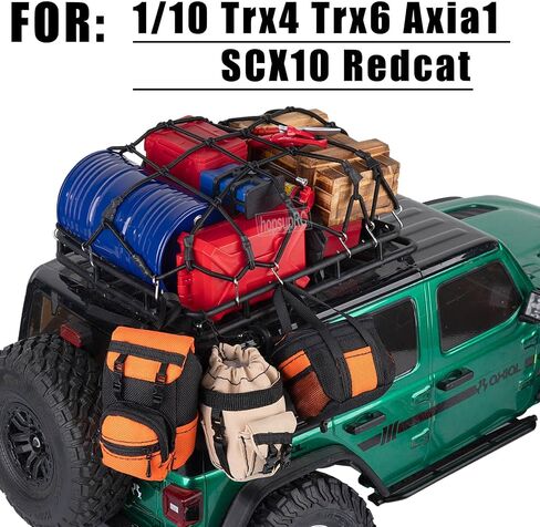 Crawler Car Decoration for 1/10 Trx4 Trx6 Axia1 SCX10 Redcat,Mini Luggage Net/Simulation Package,Luggage,Wood Box,Shovel,Fuel Tanks,Recovery Board, Toolbox,Antennas,Fire Extinguisher,Blue in Saudi Arabia
