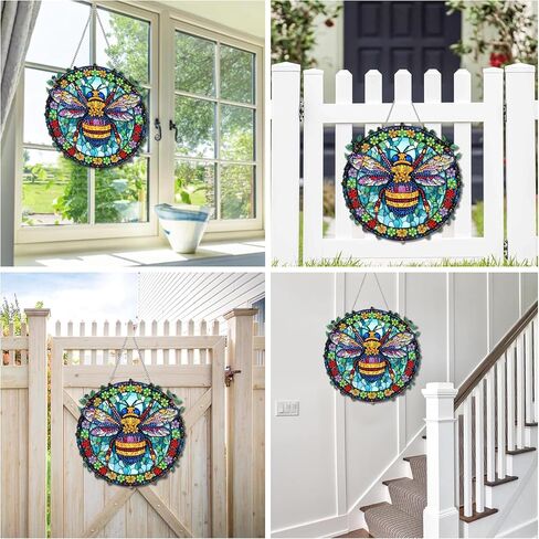 Reofrey Hanging Diamond Art Kits for Adults - 8x8 Inch Tree Acrylic Board Double Sided Pattern Diamond Painting Suncatcher Pendant, DIY Crystal Art for Home Wall or Window Decoration Handmade Gift in Saudi Arabia