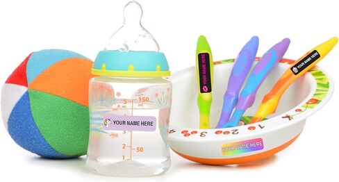 Gilbins Personalized Name Labels. Waterproof, Dishwasher Safe Peel and Stick Labels for School & Office Supplies, Daycare Clothing in Kuwait