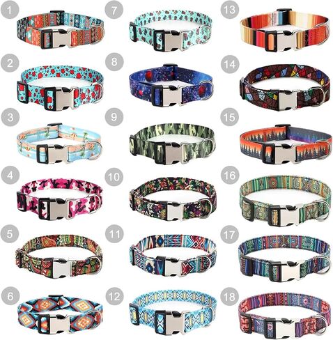 Personalized Dog Collar with Engraved ID Metal Buckle,Customized Floral Collar for Small,Medium,Large Dogs. in Saudi Arabia