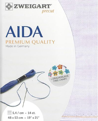 Zweigart 14CT AIDA -18X21 Feedlework Fabric - Vintage Country Mocha in Kuwait