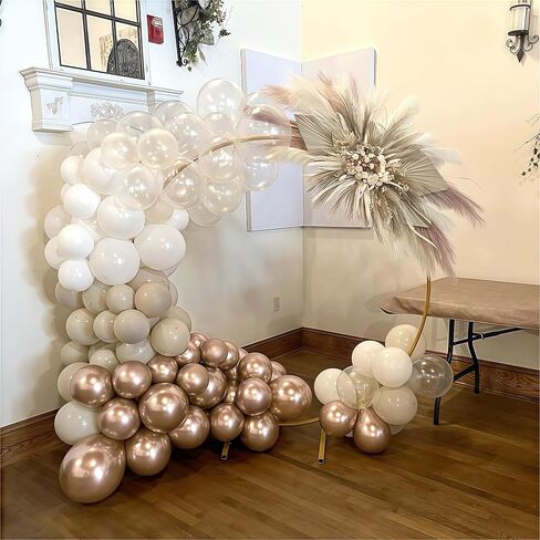 Beige Champagne Gold Balloons Garland Arch Kit, 102PCS White Sand Metallic Champagne Gold Nude Neutral Cream Balloons for Wedding Baby Bridal Shower Boho Birthday Anniversary Party Decorations in Kuwait