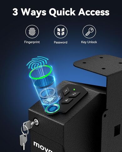 Biometric Gun safe for Handgun Drop Down Bedside Pistol Safe, Mounted Fingerprint Handgun Case for Nightstand, Under Desk, Bed in Saudi Arabia