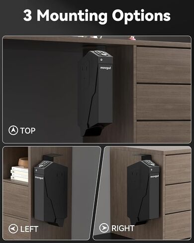 Biometric Gun safe for Handgun Drop Down Bedside Pistol Safe, Mounted Fingerprint Handgun Case for Nightstand, Under Desk, Bed in Saudi Arabia