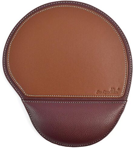 Brown Office Square Leather Mouse Pad with Wrist Rest Non-Slip Design, Business Style Gaming PU Mousepad for Learners, Workers &Computer Users. in Kuwait