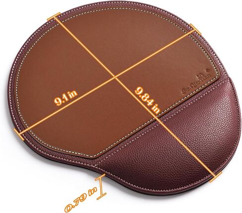 Brown Office Square Leather Mouse Pad with Wrist Rest Non-Slip Design, Business Style Gaming PU Mousepad for Learners, Workers &Computer Users. in Kuwait