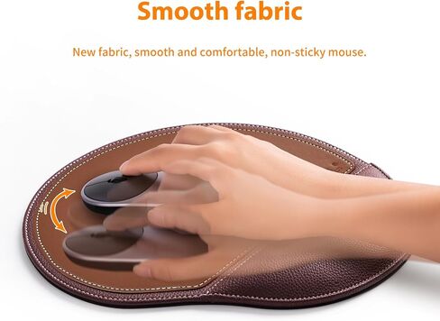 Brown Office Square Leather Mouse Pad with Wrist Rest Non-Slip Design, Business Style Gaming PU Mousepad for Learners, Workers &Computer Users. in Kuwait