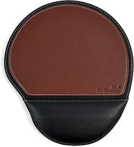 براون مكتب ميدان الماوس مع معصم الراحة التصميم غير القابل للانزلاق ، ألعاب نمط العمل pu mousepad للمتعلمين والعمال ومستخدمي الكمبيوتر. in Kuwait