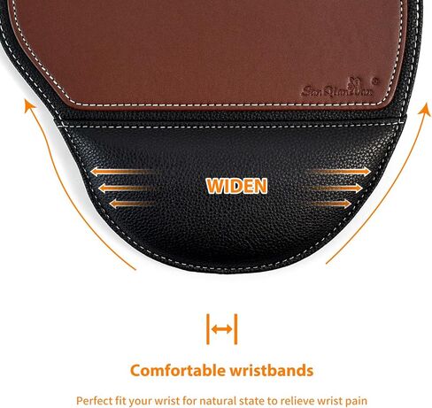 براون مكتب ميدان الماوس مع معصم الراحة التصميم غير القابل للانزلاق ، ألعاب نمط العمل pu mousepad للمتعلمين والعمال ومستخدمي الكمبيوتر. in Kuwait