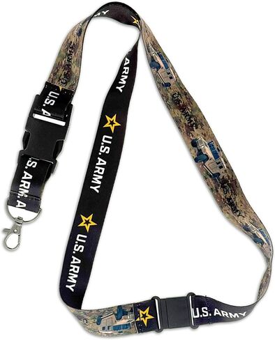Army Camo Lanyards with Detachable Buckle for ID Badge and Keys - Breakaway Military Lanyard Keychain - Double Sided, Reversible US Army Symbol & Digital Camouflage Print by Specialist in Saudi Arabia