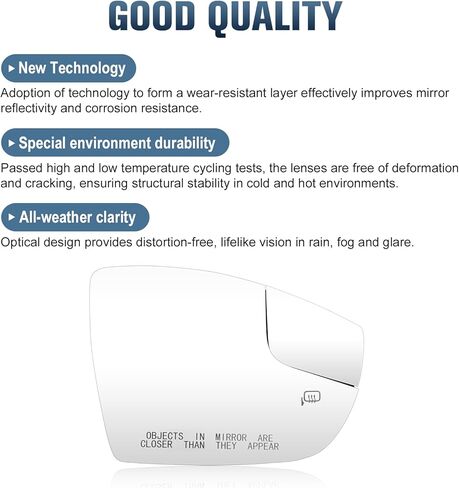 زجاج مرآة جانبية للركاب لفورد فوكس 2012-2018 سحب ساخن مع استبدال اللوحة الخلفية لـ CM5Z-17K707-G in Kuwait