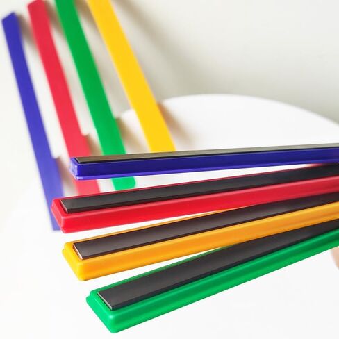 Colorful Magnetic Bar for Bulletin Board - Memo Strip Set Magnet Strip Tape, School Office Home Stationery Bar for Fridge 7.9 Inch/12inch 6 Color in Saudi Arabia