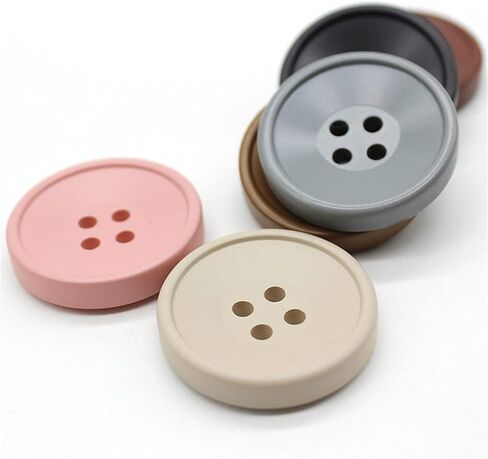 6 Pcs Resin Buttons 4 Holes Round Buttons for Coats, Jacket,DIY Sewing Supplies (#03 Black, 30mm) in Saudi Arabia