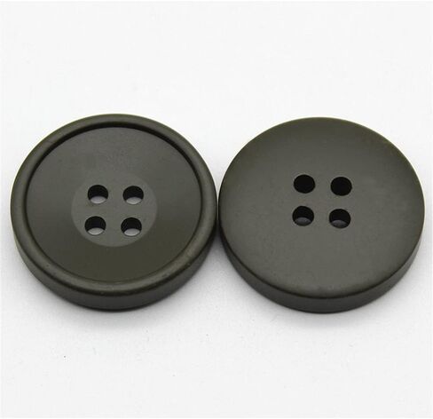 6 Pcs Resin Buttons 4 Holes Round Buttons for Coats, Jacket,DIY Sewing Supplies (#03 Black, 30mm) in Saudi Arabia