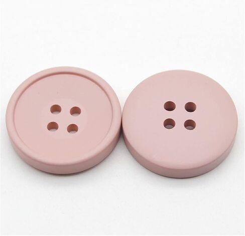 6 Pcs Resin Buttons 4 Holes Round Buttons for Coats, Jacket,DIY Sewing Supplies (#03 Black, 30mm) in Saudi Arabia
