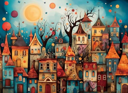 500 Piece Puzzles for Adults Dreamy Towns 20.5 x 15 Inch 500 Piece Jigsaw Puzzles for Kids Adults Puzzles 500 Pieces for Adults Holiday Educational Challenge Toy in Saudi Arabia