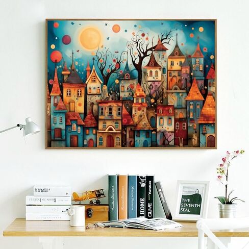 500 Piece Puzzles for Adults Dreamy Towns 20.5 x 15 Inch 500 Piece Jigsaw Puzzles for Kids Adults Puzzles 500 Pieces for Adults Holiday Educational Challenge Toy in Saudi Arabia