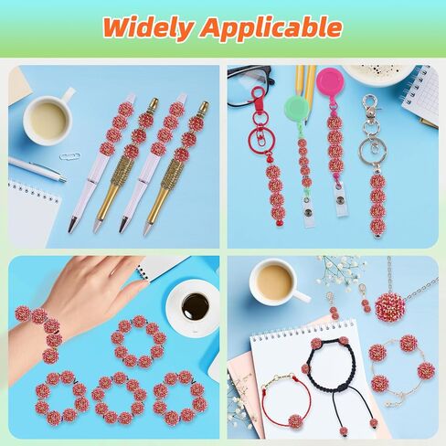 حبات 20 ملم للأقلام - 50 PCS DIY RHINESTONE حبات للأقلام القابلة للخرز - فواصل لمستلزمات القلم بالخرز - بريق الفقات الاكريليك الدائرية حبة لسلاسل المفاتيح - حبة بؤرية للأساور (ملونة) in Kuwait
