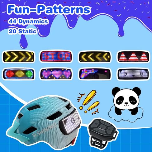 Kids Bike Helmet with LED Lights, Remote Control Turn Signals Safety Helmet Back Light for Youth Mountain Cycling Scooter Skateboarding, Adjustable and Lightweight for Boys Girls in Kuwait