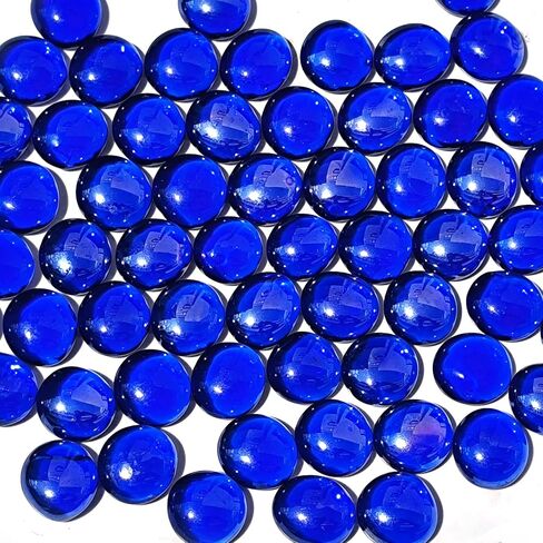 0.5lb Clear Glass Beads for Vases, 50 Pcs Glass Pebbles, Clear Flat Glass Marbles for Vase Filler Flower Candle Crafts Centerpieces and Wedding Decoration in Kuwait