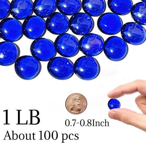 0.5lb Clear Glass Beads for Vases, 50 Pcs Glass Pebbles, Clear Flat Glass Marbles for Vase Filler Flower Candle Crafts Centerpieces and Wedding Decoration in Kuwait