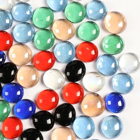 0.5lb Clear Glass Beads for Vases, 50 Pcs Glass Pebbles, Clear Flat Glass Marbles for Vase Filler Flower Candle Crafts Centerpieces and Wedding Decoration in Kuwait