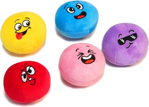 Squeaky Dog Toys, Interactive Soft Plush Puppy Toy Balls for Small Medium Breed, Cute Stuffed Pet Teething Ball Pack to Keep Dogs Busy in Kuwait