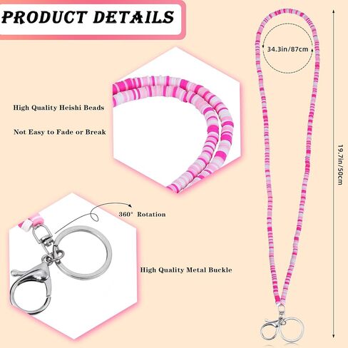 Ornaland Lanyards for id Badges Teacher Lanyard Beaded Lanyard Bohemian Lanyard Suitable for Office Leisure or As a Gift in Saudi Arabia