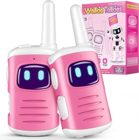 Kids Walkie Talkies Gifts for Girls: Toys Walkie Talkies for Kids 2 Pack Birthday Gifts for 3 4 5-7 Year Old Girls Toys Age 4-5 6-8 Years Old 2 Way Radio Family Camping Outdoor Hiking Pink in Kuwait