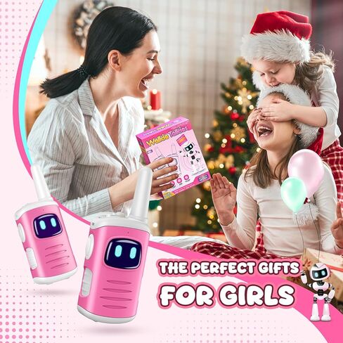 Kids Walkie Talkies Gifts for Girls: Toys Walkie Talkies for Kids 2 Pack Birthday Gifts for 3 4 5-7 Year Old Girls Toys Age 4-5 6-8 Years Old 2 Way Radio Family Camping Outdoor Hiking Pink in Kuwait