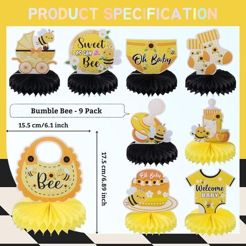 9pcs Sweet Berry Welcome Baby Honeycomb Centerpieces Baby Shower Party Table Decorations Strawberry Blueberry Tabletop Centerpieces Berry Table Topper Sign Decors for Newborn Hello Baby Announcement in Kuwait