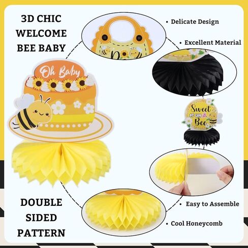 9pcs Sweet Berry Welcome Baby Honeycomb Centerpieces Baby Shower Party Table Decorations Strawberry Blueberry Tabletop Centerpieces Berry Table Topper Sign Decors for Newborn Hello Baby Announcement in Kuwait
