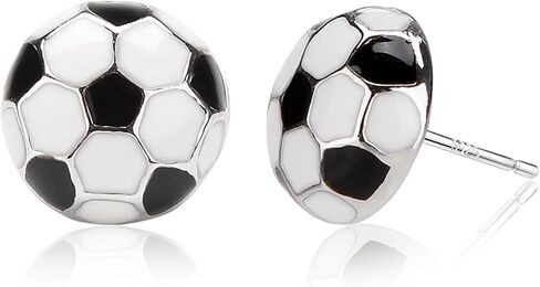 Sterling Silver Post Sports Earrings,Hypoallergenic Basketball Soccer Football Volleyball Stud for Women Teen Girls Mom Birthday Jewelry Easter Mothers Day Gifts (Volleyball) in Kuwait