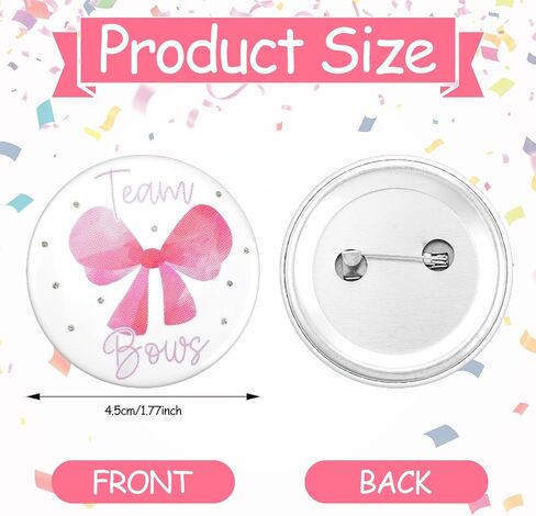 Janmercy 60 Pcs Soccer or Bows Gender Reveal Pins Blue and Pink Team Boy Team Girl Button Pins for Boy or Girl Baby Shower Party Favors in Saudi Arabia