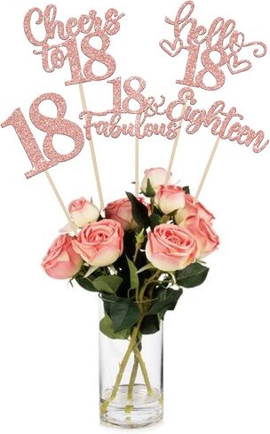 15pcs Happy 18th Birthday Concrite Sticks 18 Hello 18 Heaits to 18 Table Flower Centerposes Sticks Happy 18 in Kuwait