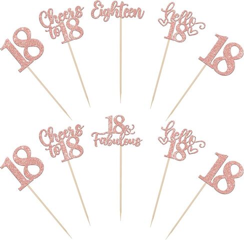 15pcs Happy 18th Birthday Concrite Sticks 18 Hello 18 Heaits to 18 Table Flower Centerposes Sticks Happy 18 in Kuwait