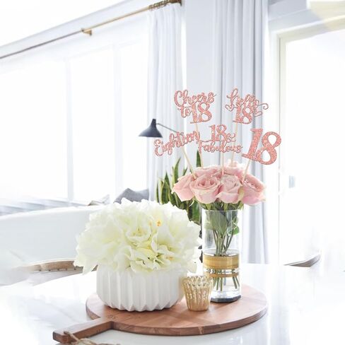 15pcs Happy 18th Birthday Concrite Sticks 18 Hello 18 Heaits to 18 Table Flower Centerposes Sticks Happy 18 in Kuwait