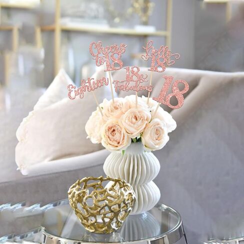 15pcs Happy 18th Birthday Concrite Sticks 18 Hello 18 Heaits to 18 Table Flower Centerposes Sticks Happy 18 in Kuwait