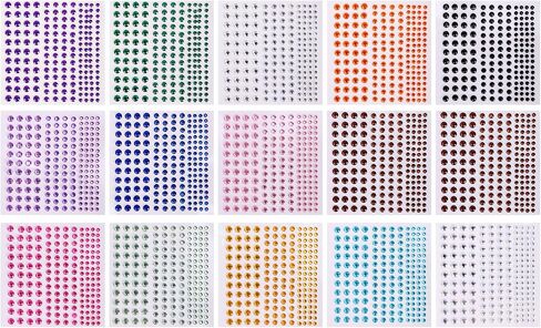 ملصقات حجر الراين ، 2475 PCS ملصق ماس لاصق ذاتي في 4 حجم 15 ألوان ، ملصقات الأحجار الكريمة للوجه ، فن الجسم ، الحرف ، الشعر ، الأظافر ، ديكورات DIY ، عصا بلينغ على المجوهرات ، الأطفال in Saudi Arabia