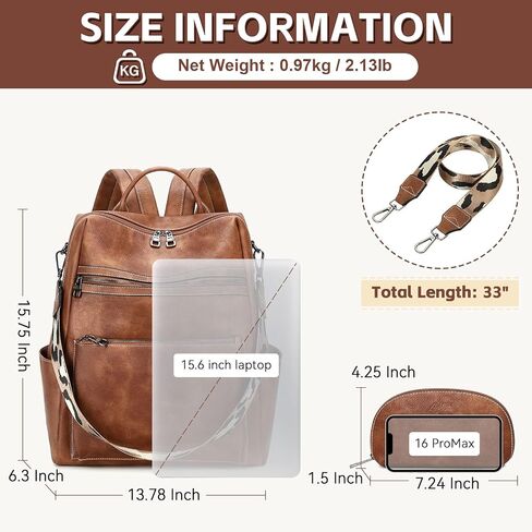 Vegan Leather Laptop Backpack for Women 15.6 Inch Work Backpack Purse for Travel College in Saudi Arabia