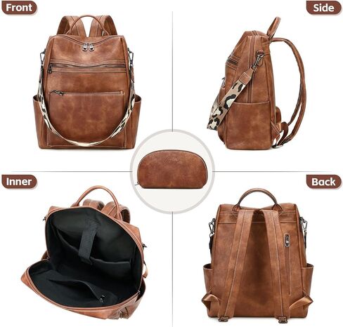 Vegan Leather Laptop Backpack for Women 15.6 Inch Work Backpack Purse for Travel College in Saudi Arabia