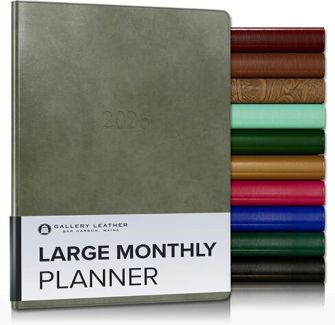 معرض Desk Desk Monthly Planner 2026 ، مخطط التقويم بكونه أنيقة ودفتر ملاحظات مع حواف صفحات ذهبية أنيقة ، 18 شهرًا - Acadia Navy - 8 × 5.5 " in Saudi Arabia